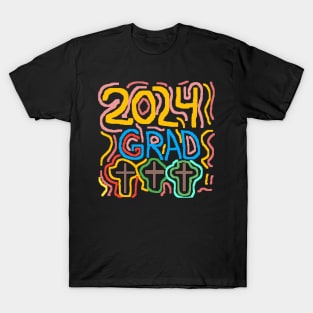 pixel art 2024 grad religion T-Shirt